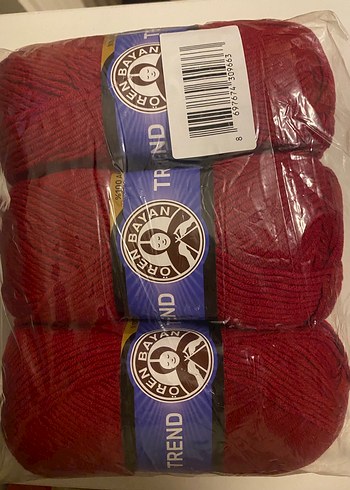 Ören Bayan Trend El Örgü İpi Koyu Kırmızı 034 - Görsel 3