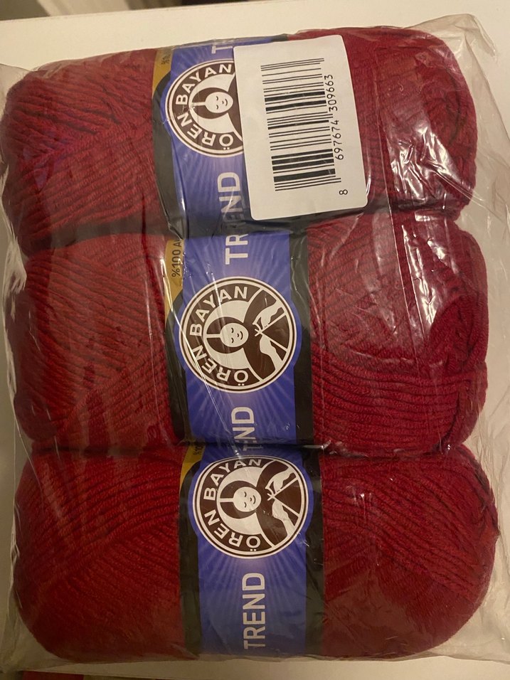 Ören Bayan Trend El Örgü İpi Koyu Kırmızı 034 - Görsel 3