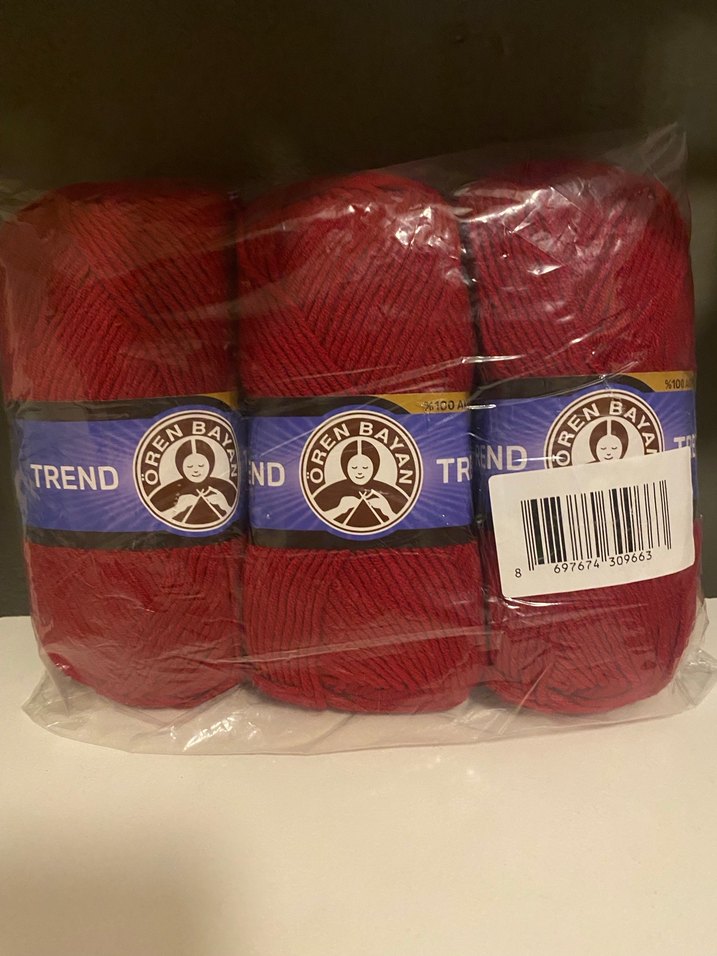 Ören Bayan Trend El Örgü İpi Koyu Kırmızı 034 - Görsel 2