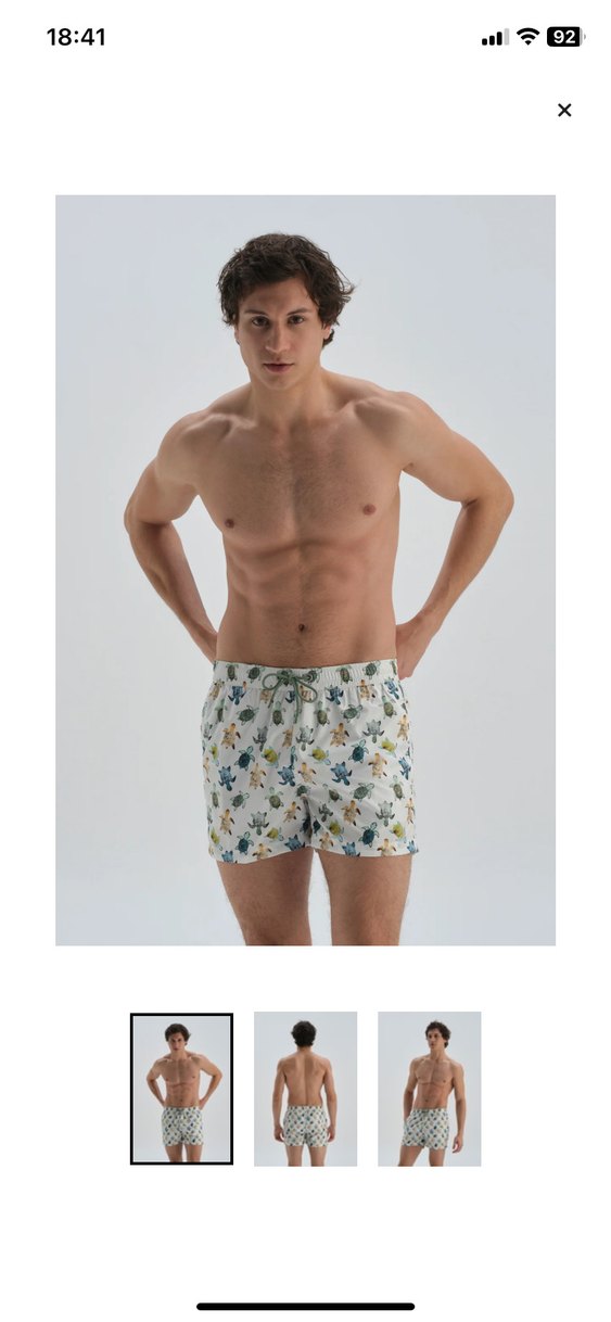 DAGİ EKRU MICRO KISA CARETTA DES. DENİZ ŞORTU - Görsel 2