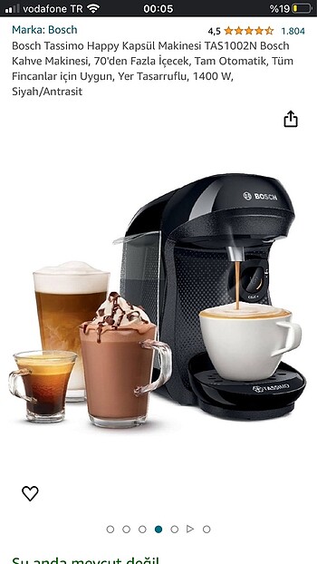 Bosch Tassimo happy Kapsül kahve makinesi