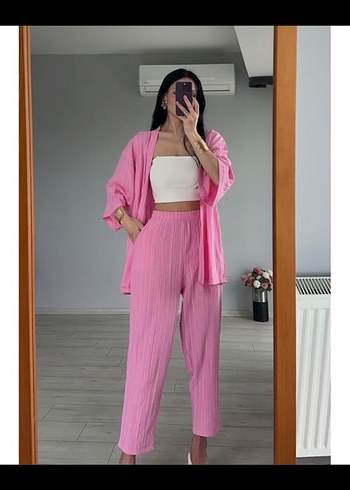 Trendyol & Milla Pembe Pilili Mini Kadın Takım