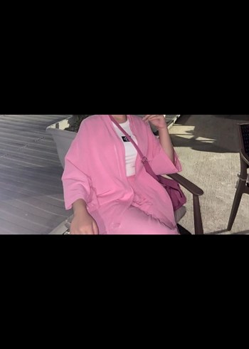 universal Beden pembe Renk Pembe Pilili Mini Kadın Takım