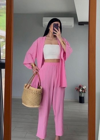 Pembe Pilili Mini Kadın Takım