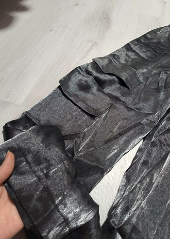 Kadın Gri Deri Midi Tulum - Görsel 10