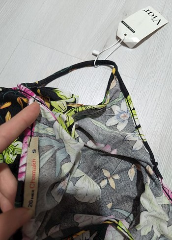 Çiçek Desenli Uzun Kadın Tulum - Görsel 3