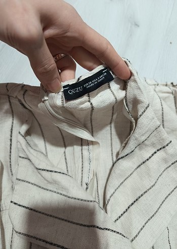 Kadın Bej Kemerli Uzun Keten Tulum - Görsel 3