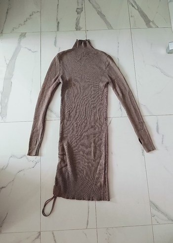 Bej Kadın Yünlü Uzun Elbise