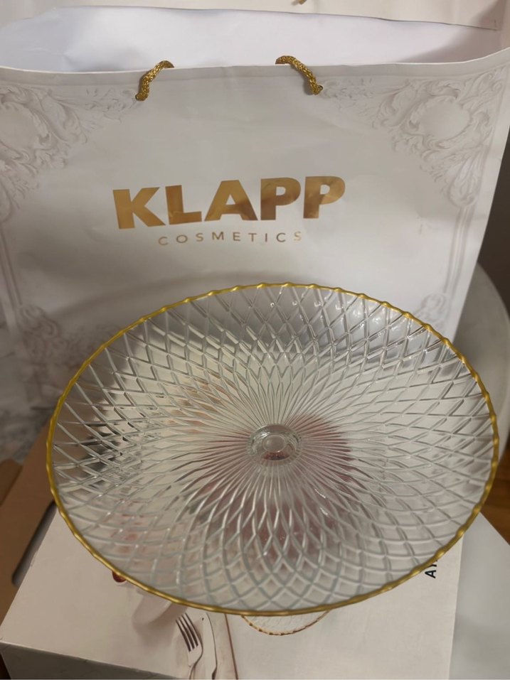 Altın Kenarlı Modern Klasik Ayaklı Kek Tabak - Görsel 2