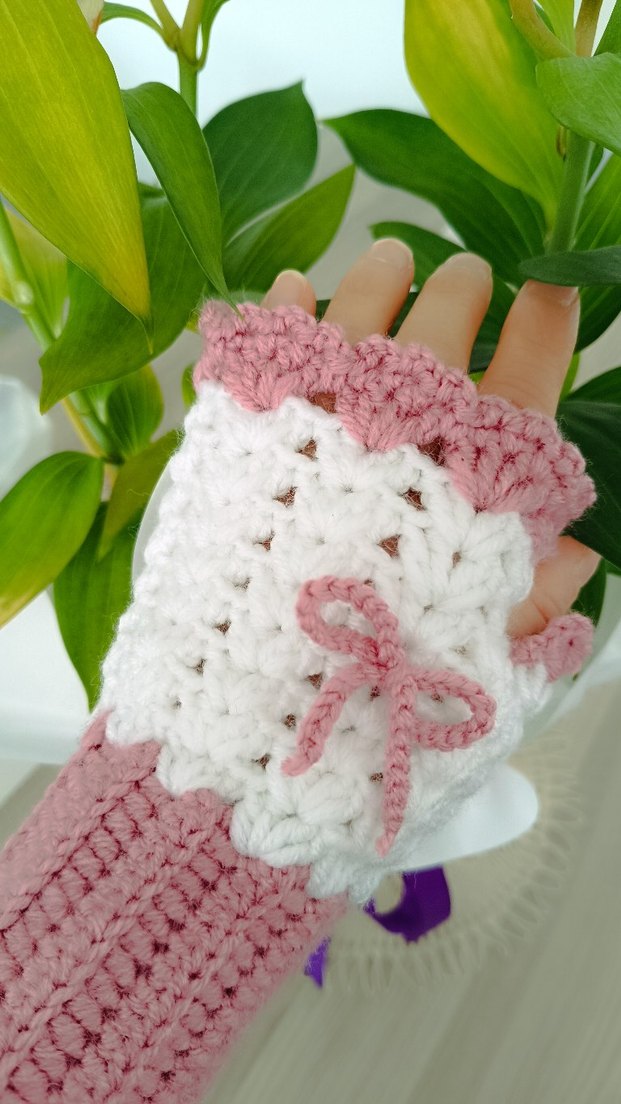 Dantel Detaylı Bohem Örgü Kadın Eldiveni - Görsel 4