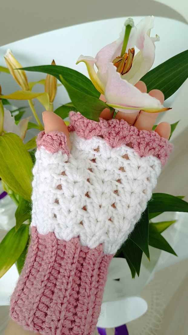 Dantel Detaylı Bohem Örgü Kadın Eldiveni - Görsel 2