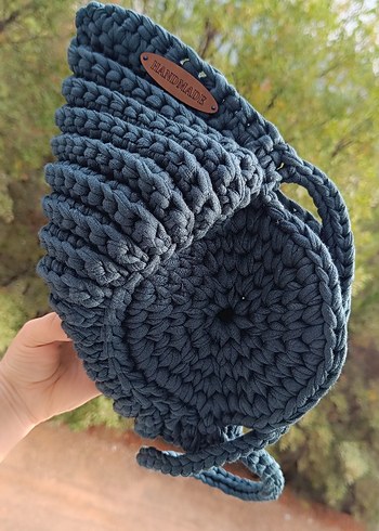 Lacivert Örgü Kadın Çanta - Görsel 2