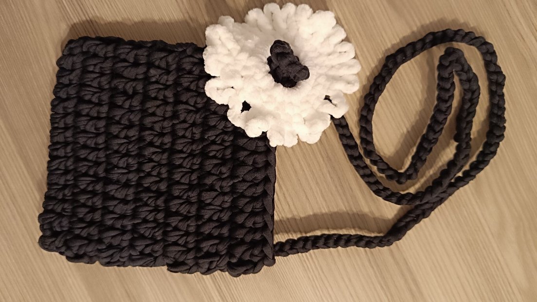 SiyahÖrgü Kadın Çanta Bohem Nakışlı - Görsel 4