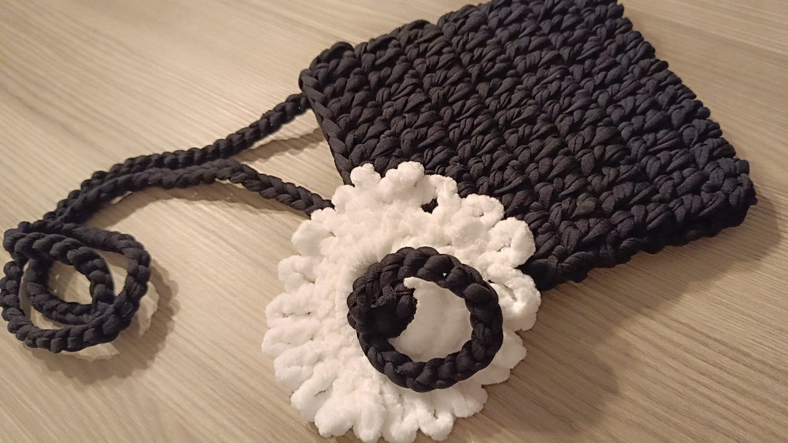 SiyahÖrgü Kadın Çanta Bohem Nakışlı - Görsel 2