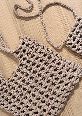 Gri Örgü Kadın Çapraz Çanta - Görsel 3