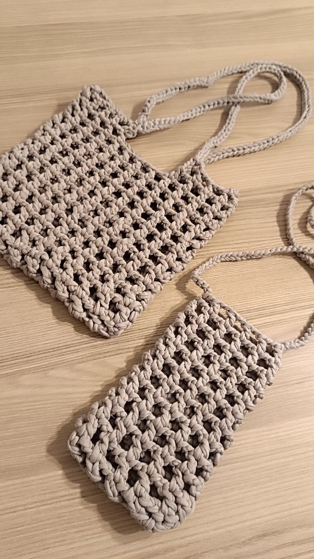 Gri Örgü Kadın Çapraz Çanta - Görsel 2