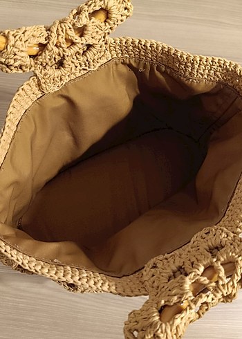 Bej Dantel Detaylı Örgü Bohem Kadın Çanta - Görsel 11