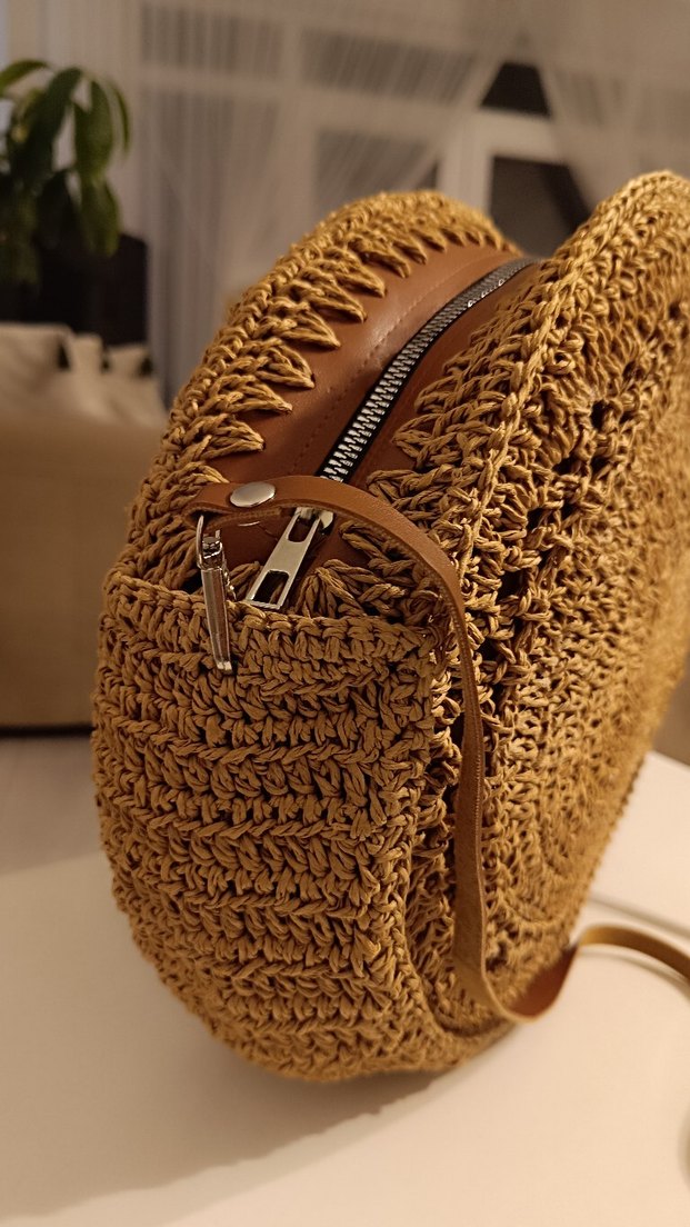 Bej Örgü Bohem Kadın Çanta - Görsel 4