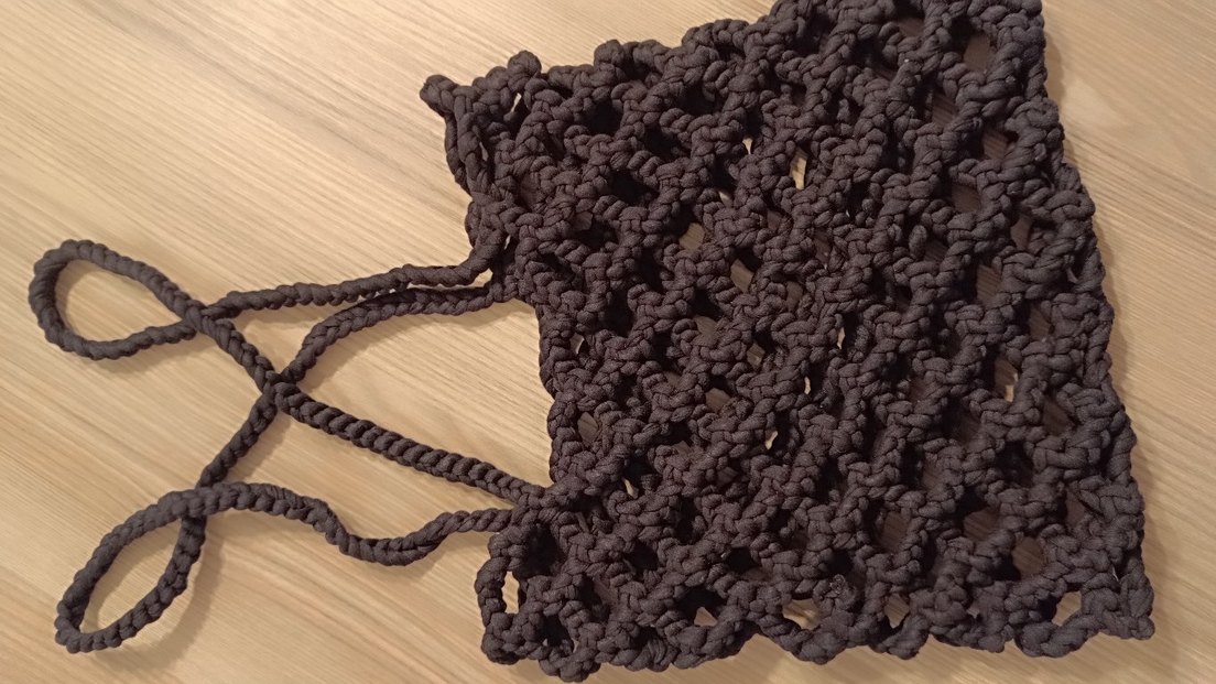 Dantel Detaylı Kahverengi Örgü Kadın Çanta - Görsel 3