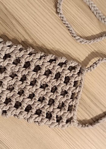 Gri Örgü Kadın Çapraz Çanta - Görsel 3