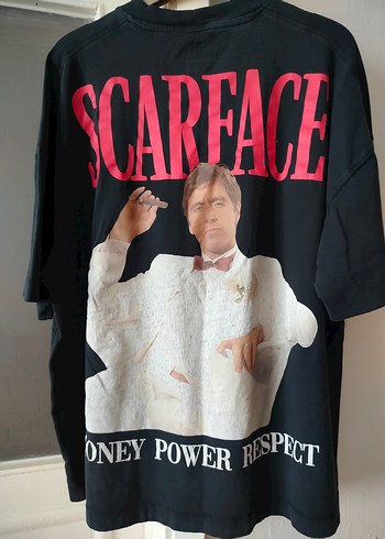 Scarface siyah Baskılı Oversize Erkek Tişört