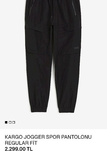H&M Siyah Kargo Jogger Spor Pantolon