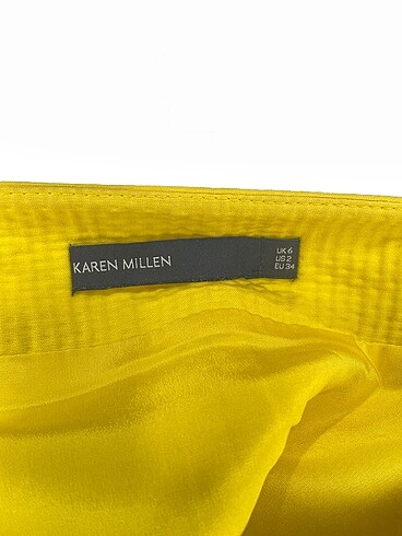 34 Beden sarı Renk Karen Millen Mini Etek %70 İndirimli.