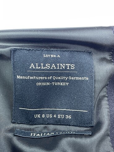 36 Beden lacivert Renk All Saints Kaban %70 İndirimli.