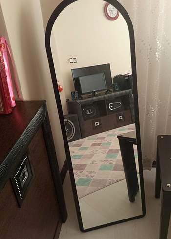Koyu Kahverengi Ayaklı Dikdörtgen Ayna