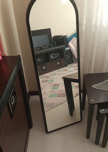 Beden Koyu Kahverengi Ayaklı Dikdörtgen Ayna
