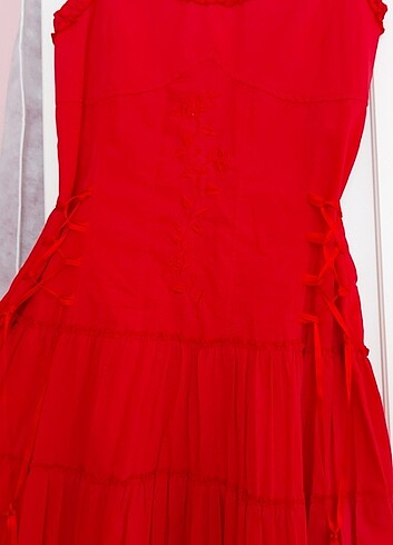 xl Beden kırmızı Renk Açık kırmızı elbise
