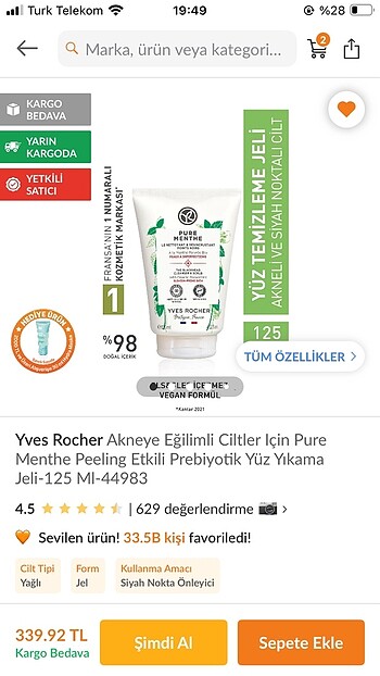 Yves Rocher Yüz yıkama jeli