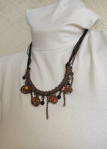 Tasarımcı Vintage Tasarım Kolye Küpe Set