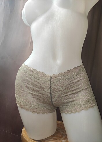 Silk Blue Dantel Kadın Boxer Şort M-L Beden