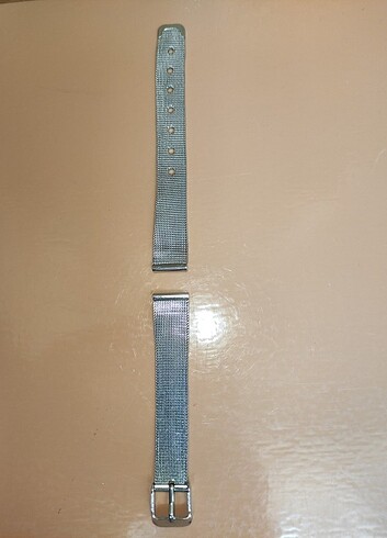 14 mm Gümüş Renk Hasır Metal Saat Kordonu Kayışı - Görsel 2