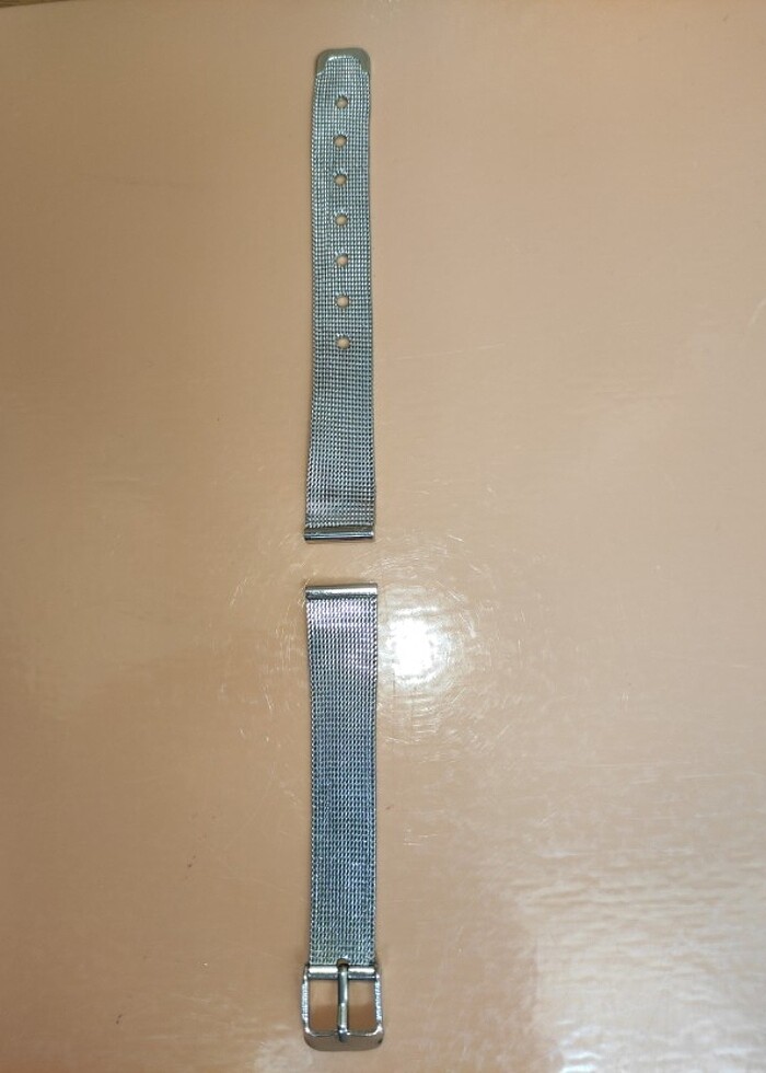 14 mm Gümüş Renk Hasır Metal Saat Kordonu Kayışı - Görsel 2