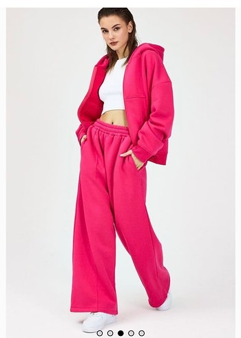 Kadın Pembe Rahat Kesim Eşofman Takımı - Görsel 2