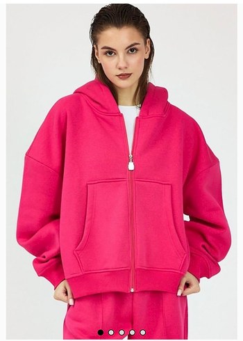 Kadın Pembe Rahat Kesim Eşofman Takımı - Görsel 3