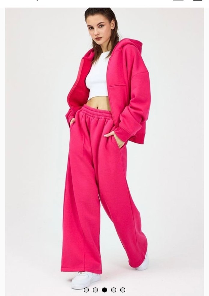 Kadın Pembe Rahat Kesim Eşofman Takımı - Görsel 2