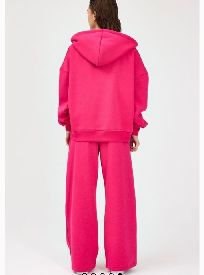 Kadın Pembe Rahat Kesim Eşofman Takımı - Görsel 4