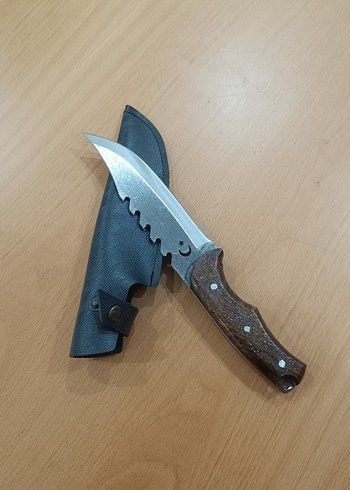 Diğer Koyu Kahverengi Saplı Testereli Bıçak Avcı bıçağı