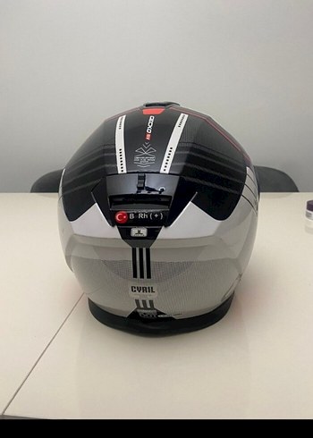 Gri Baskılı Biker Motosiklet Kaskı - Görsel 6