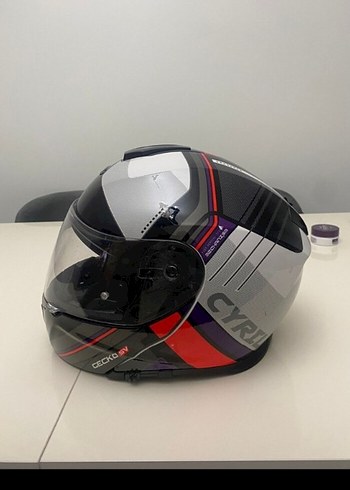 Gri Baskılı Biker Motosiklet Kaskı - Görsel 2