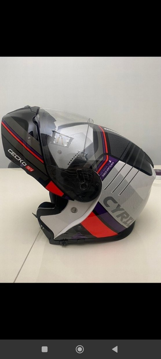 Gri Baskılı Biker Motosiklet Kaskı - Görsel 3