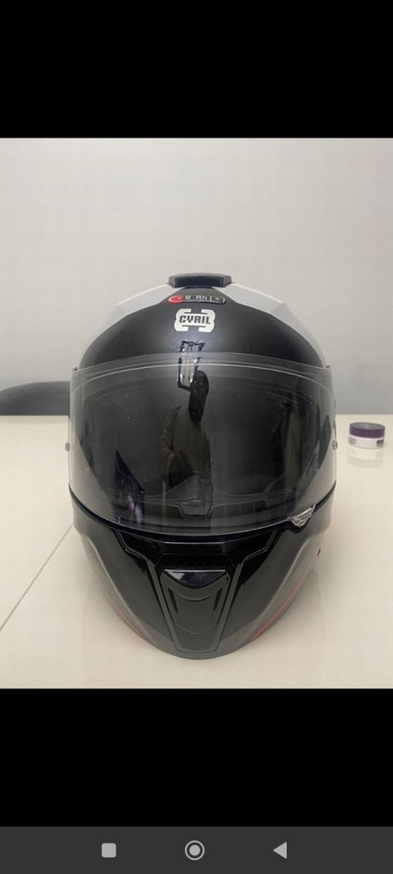 Gri Baskılı Biker Motosiklet Kaskı - Görsel 4