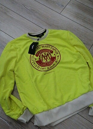 Neon sarı erkek sweatshirt 