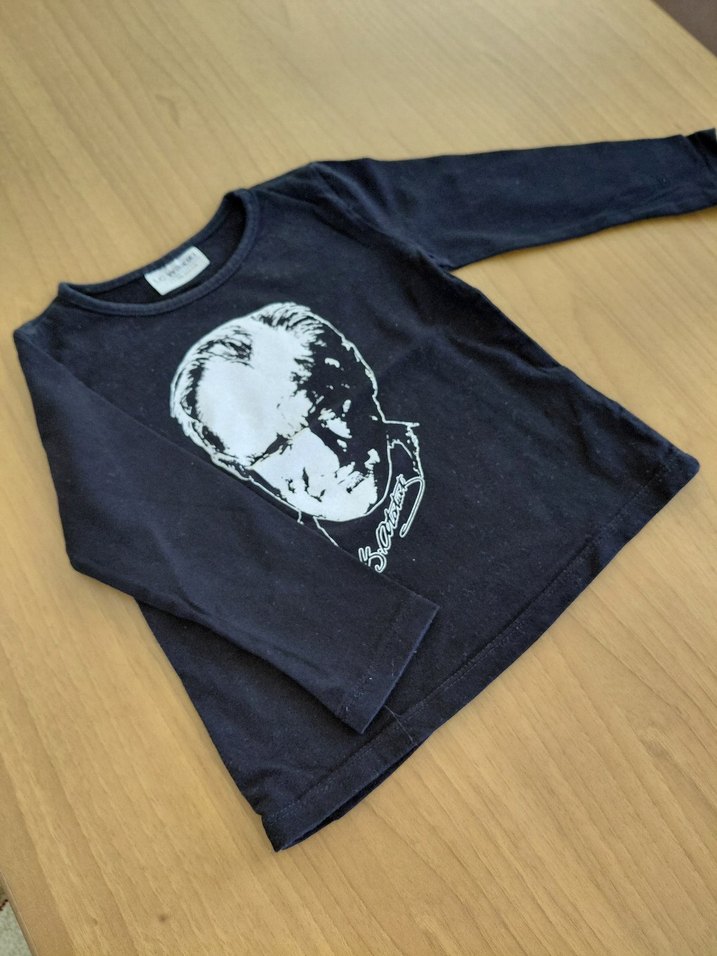 Kız Çocuk Siyah Baskılı Uzun Kollu Tişört - Görsel 2