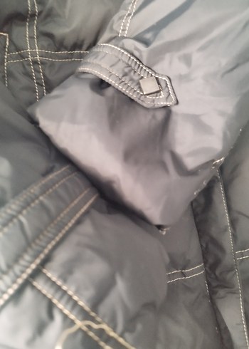 Kürk Detaylı Uzun şişme kaban - Görsel 5