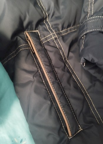 Kürk Detaylı Uzun şişme kaban - Görsel 6