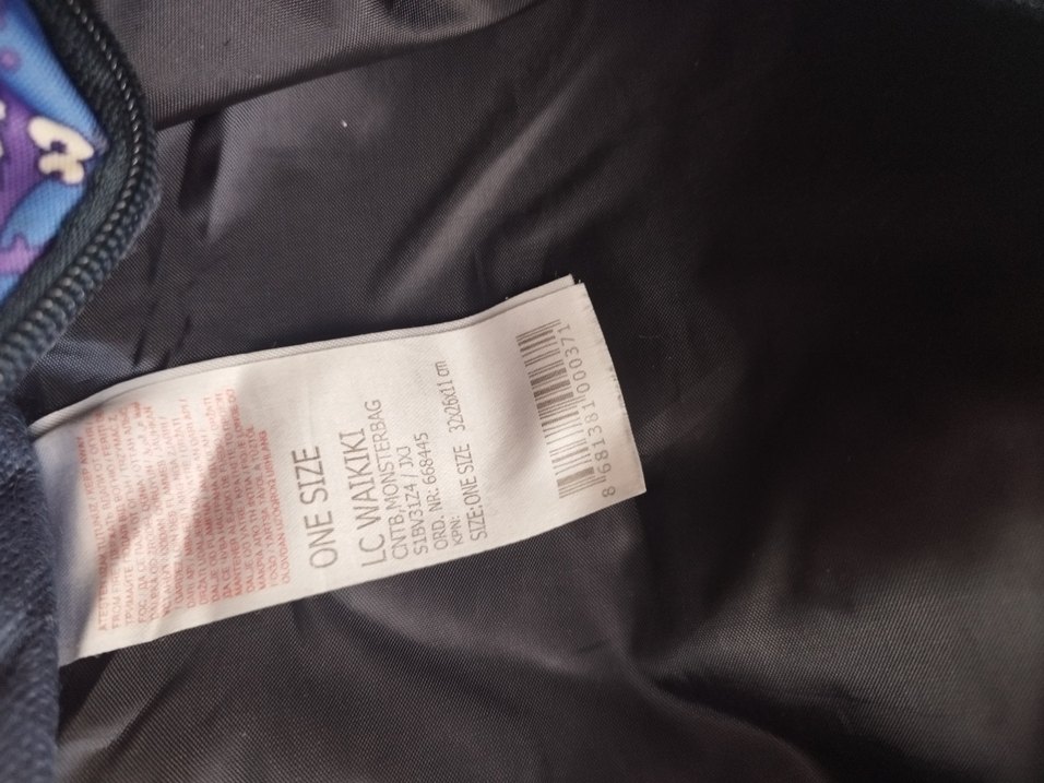 Renkli Canavar Desenli Mavi Çocuk Okul Çantası - Görsel 4